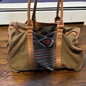 Mossimo Supply Co. Tan and Brown Duffel Bag